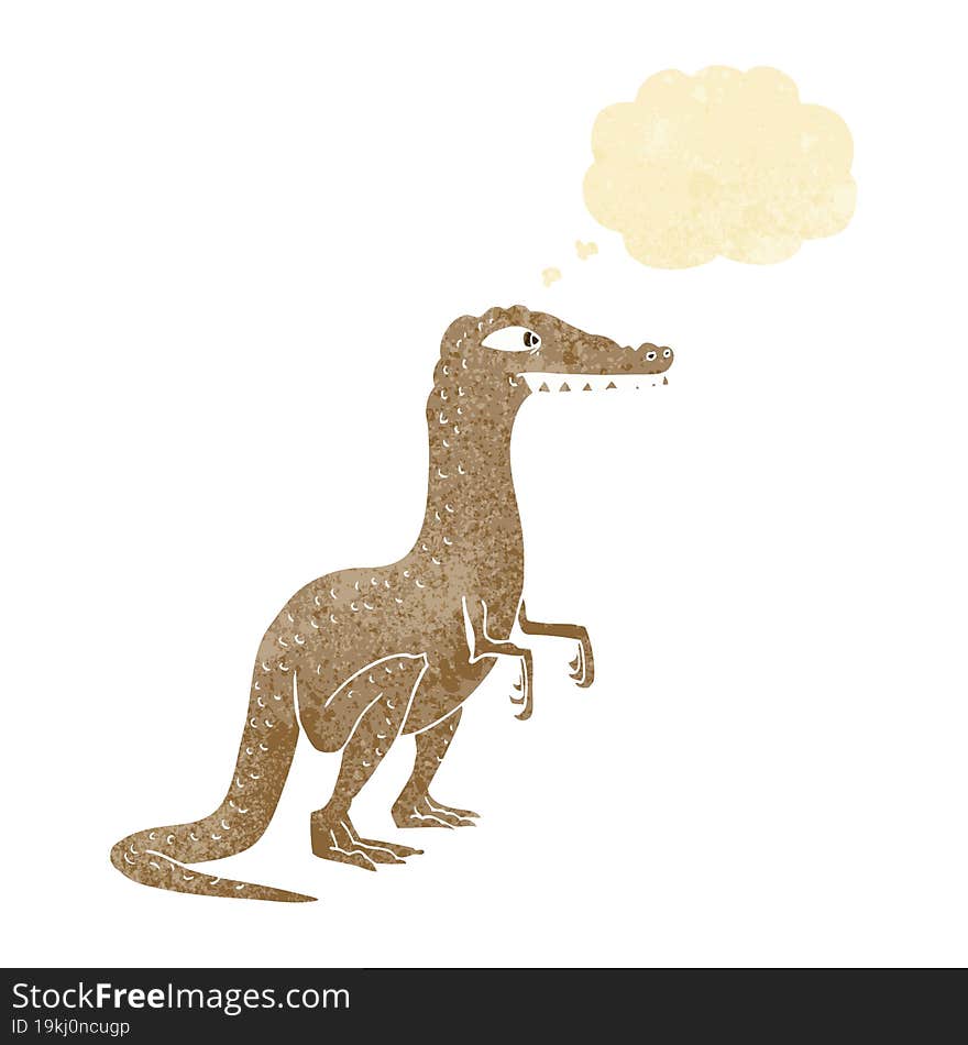 cartoon dinosaur with thought bubble