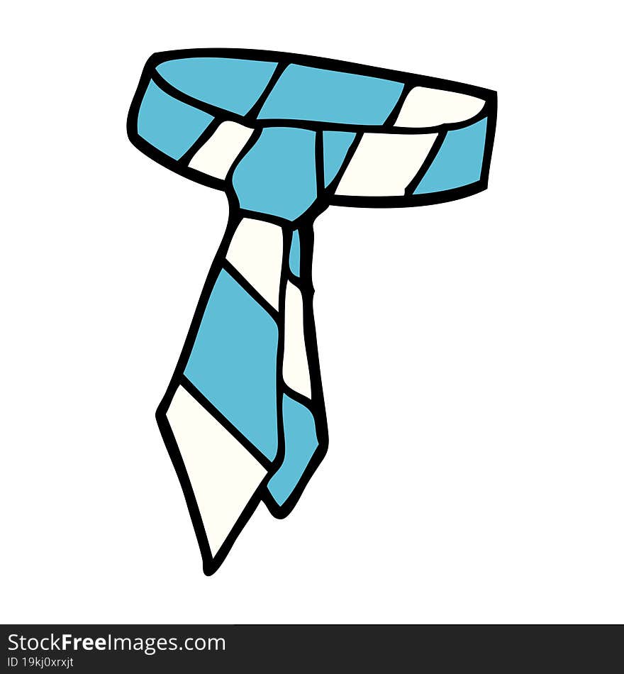 cartoon doodle striped tie