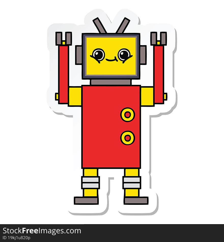 sticker of a cute cartoon robot