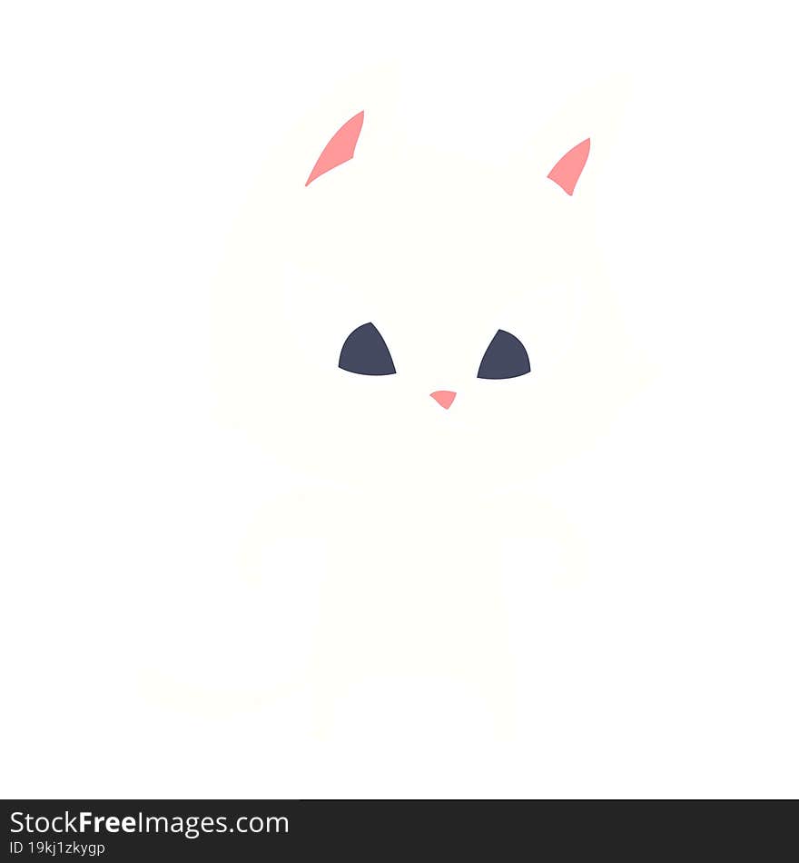 confused flat color style cartoon cat