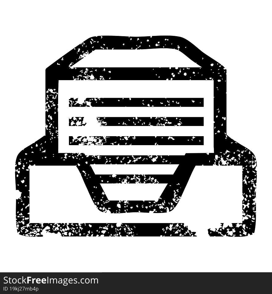 office paper stack distressed icon