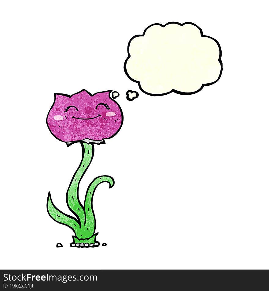 Cartoon Flower With Thought Bubble