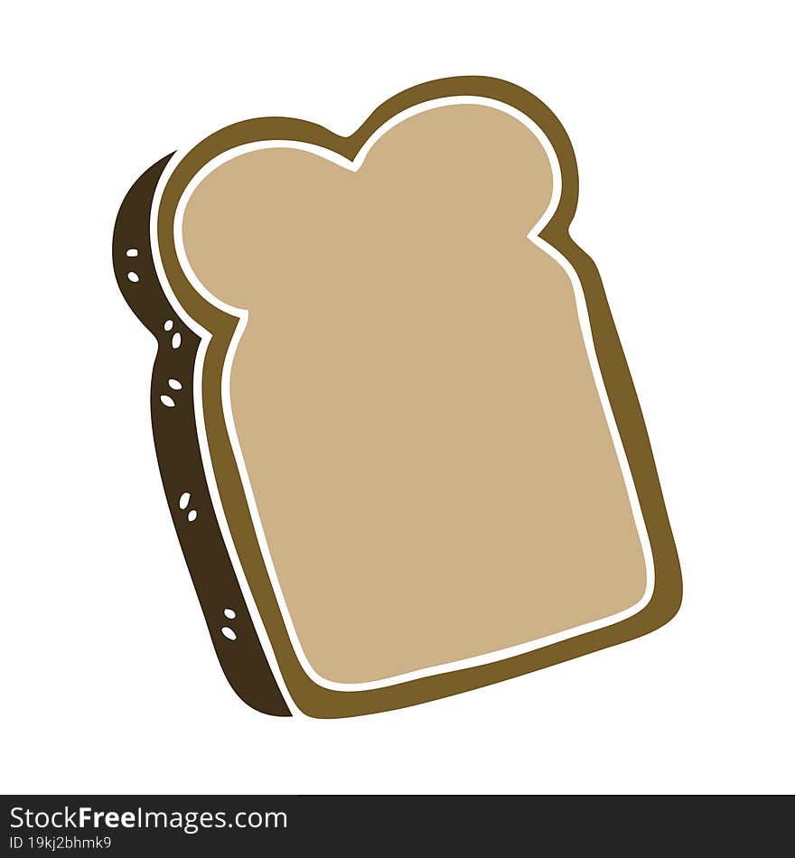 hand drawn quirky cartoon slice of bread. hand drawn quirky cartoon slice of bread