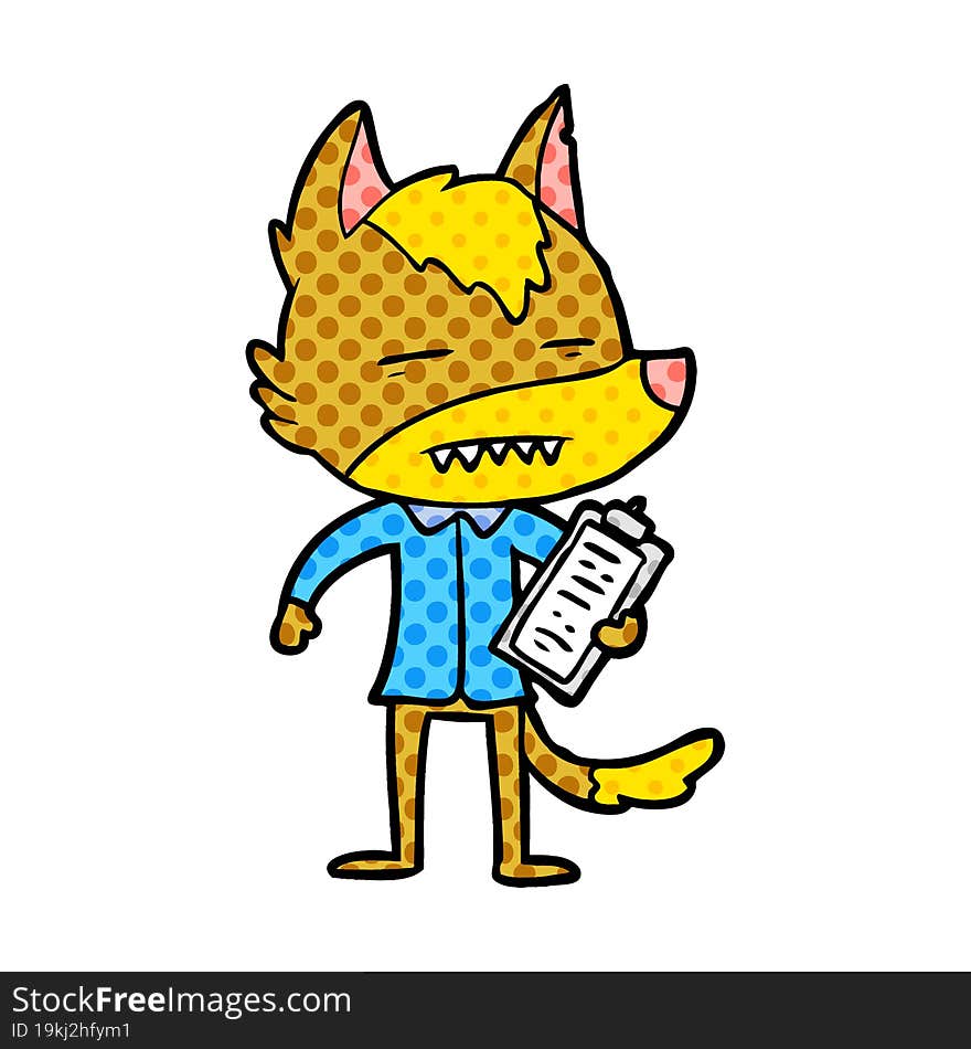 office worker fox cartoon character. office worker fox cartoon character