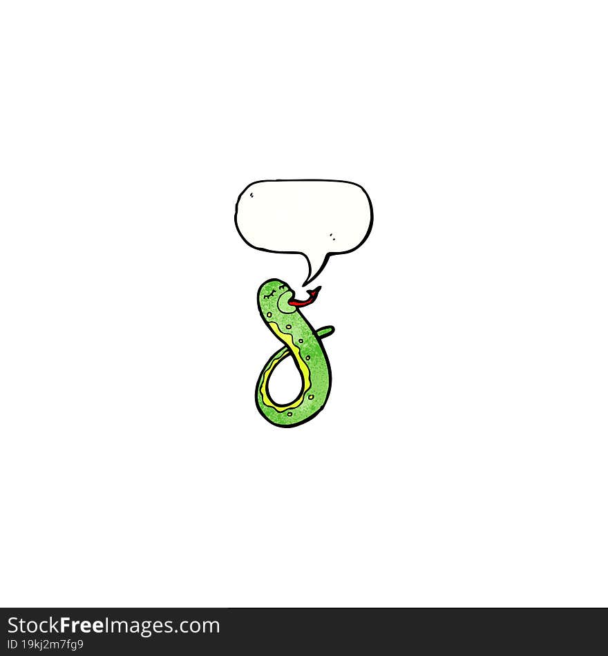 cartoon snake with speech bubble