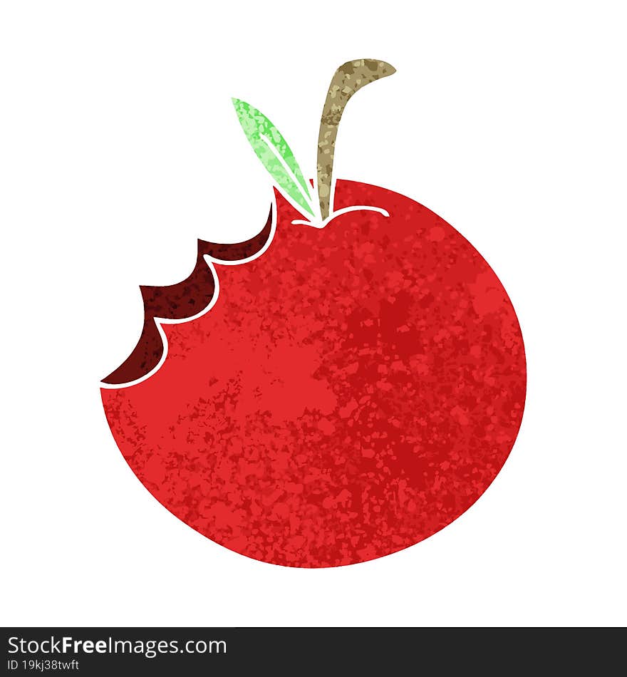 quirky retro illustration style cartoon apple