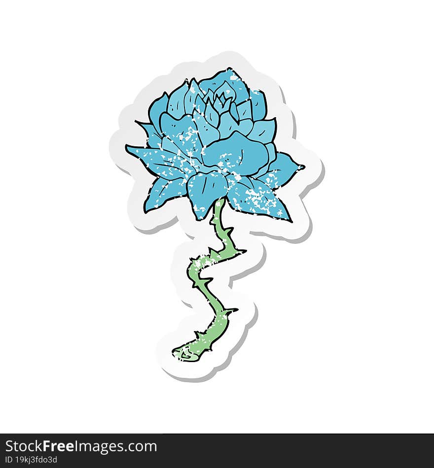 Retro Distressed Sticker Of A Cartoon Flower