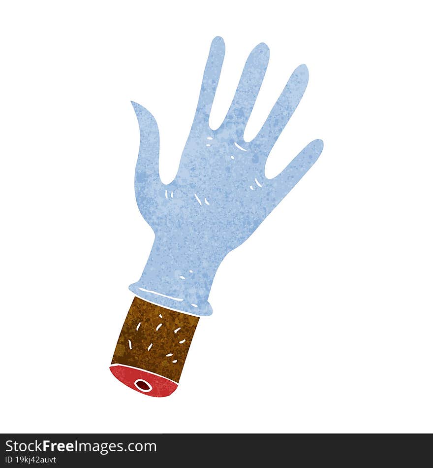 cartoon hand with rubber glove