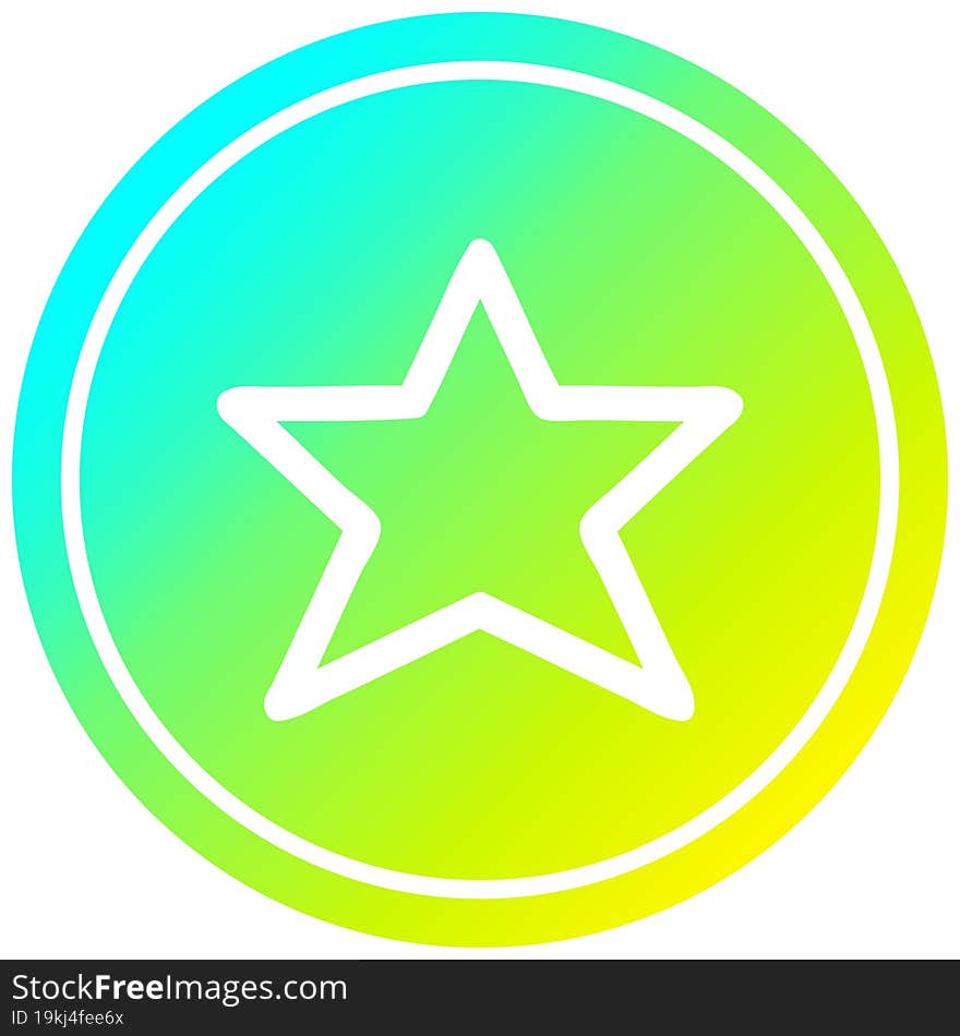 star shape circular in cold gradient spectrum