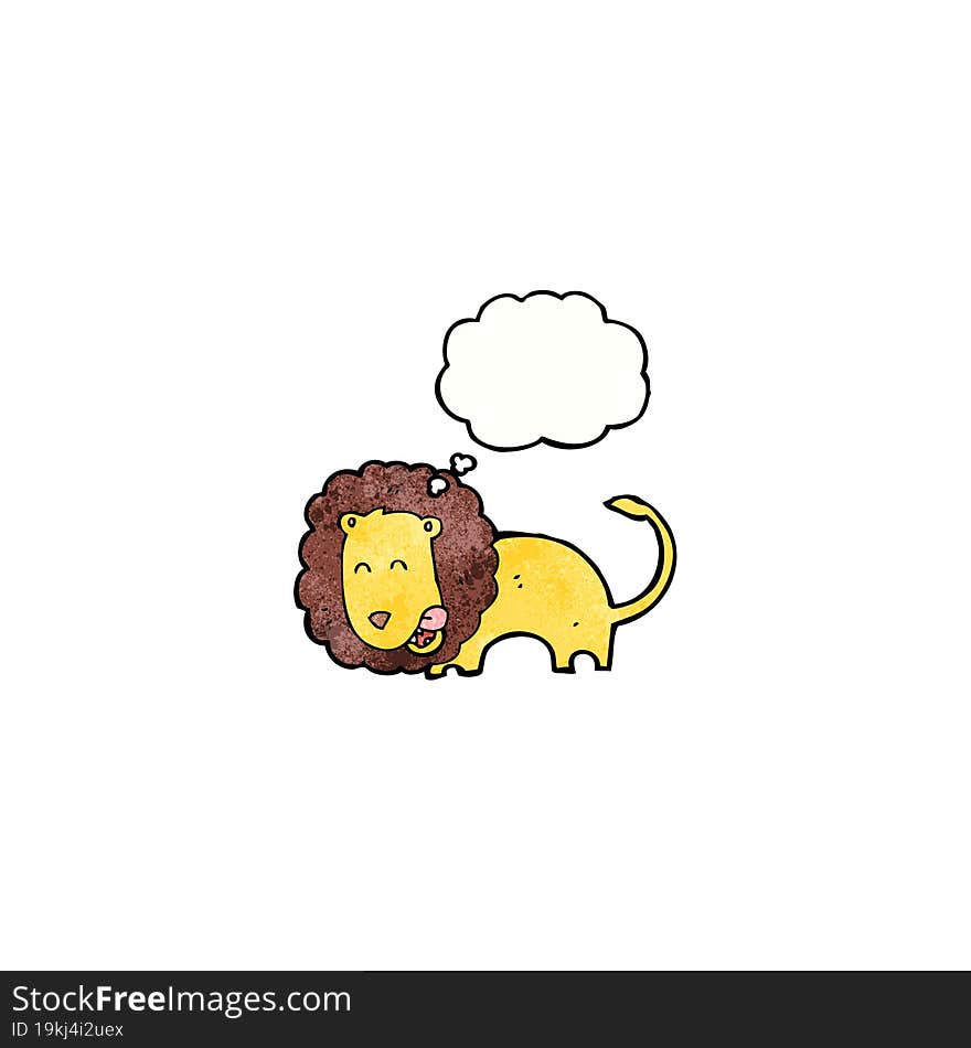 Cartoon Lion With Thought Bubble