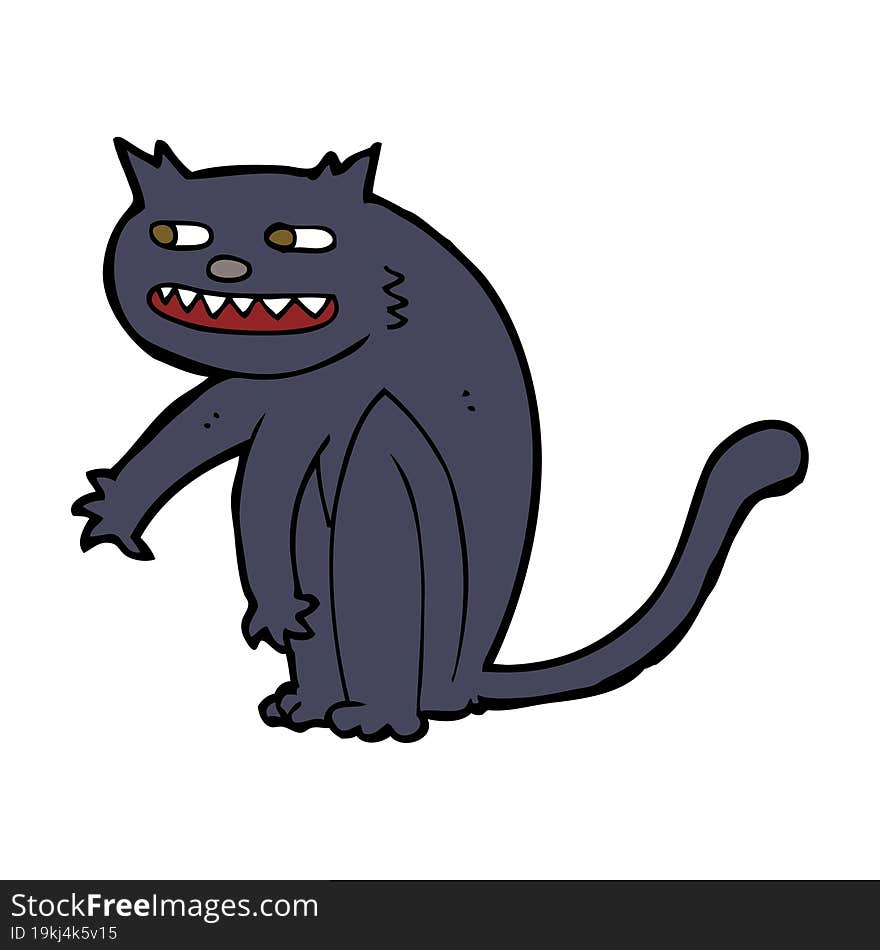 cartoon black cat