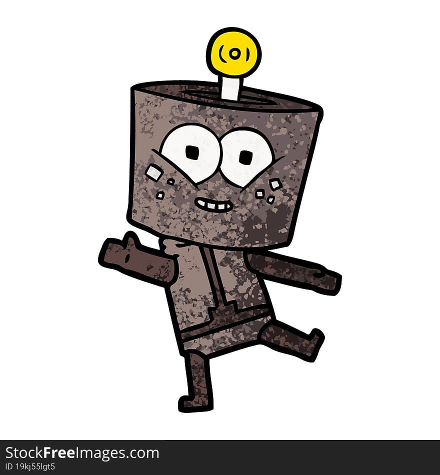 happy cartoon robot dancing. happy cartoon robot dancing