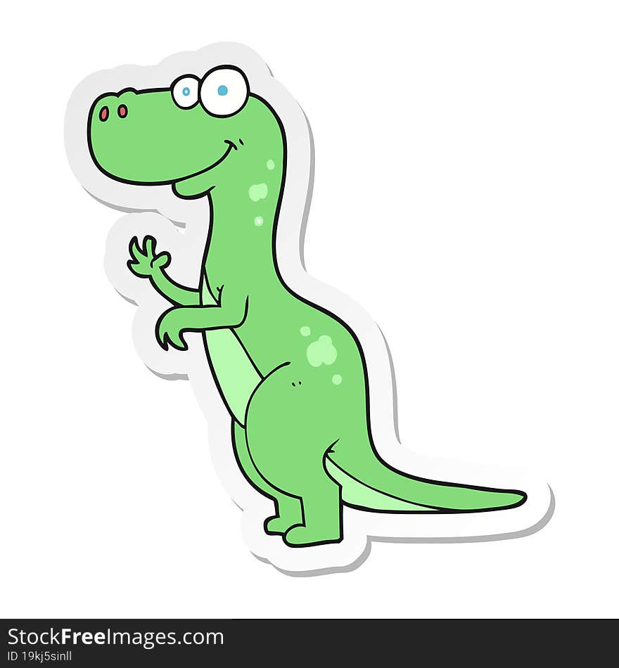 Sticker Of A Cartoon Dinosaur