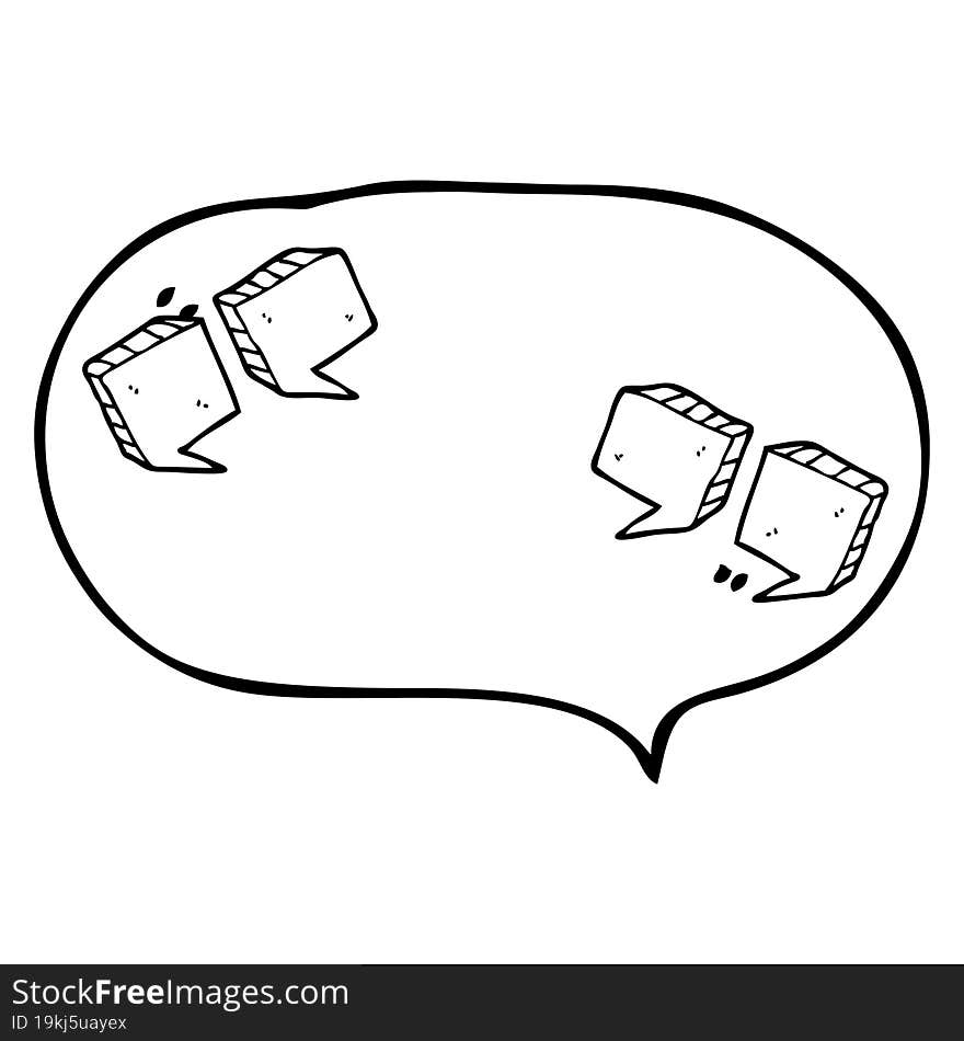 speech bubble cartoon quotation marks