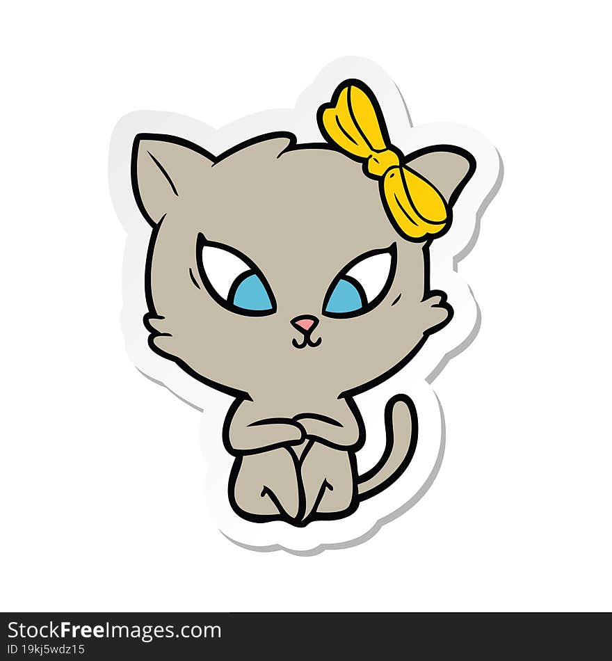 Sticker Of A Cartoon Cat