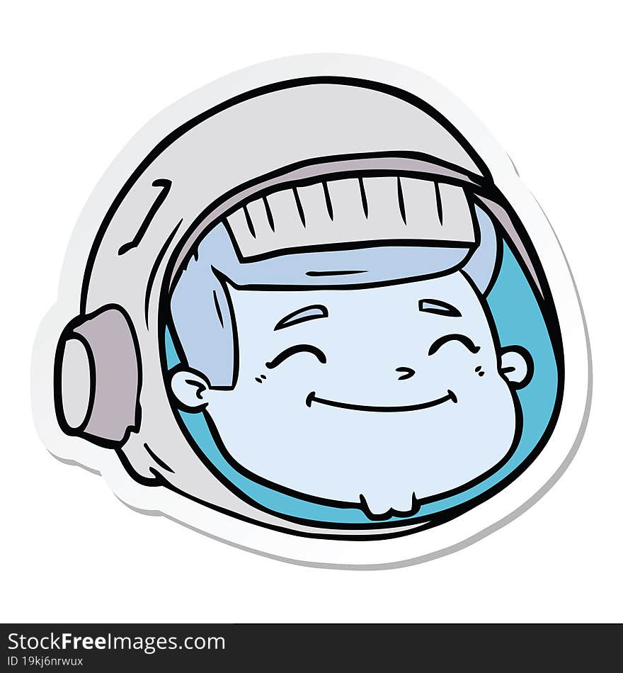 sticker of a cartoon astronaut face