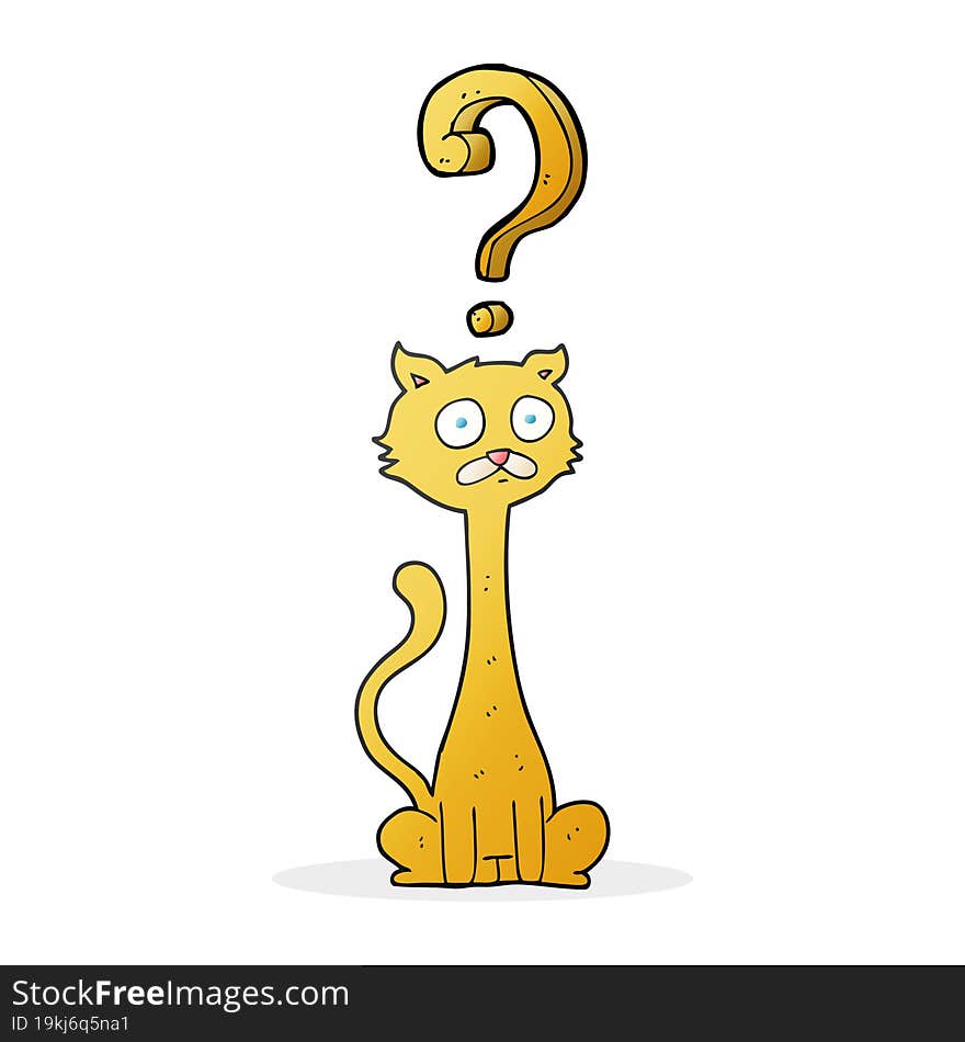 cartoon curious cat