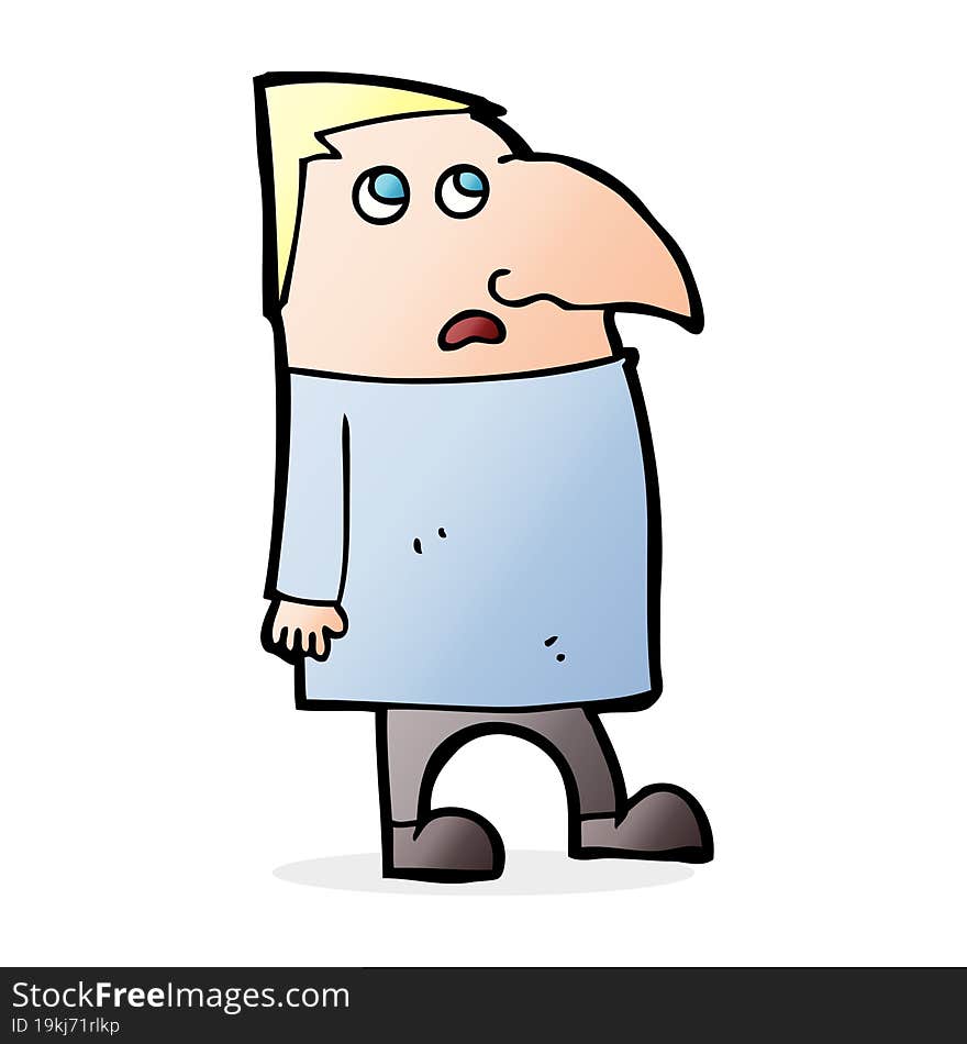 cartoon worried man