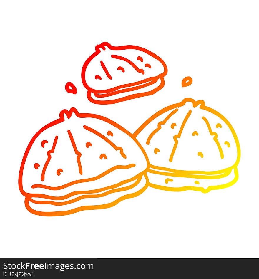 Warm Gradient Line Drawing Cartoon Fresh Oysters