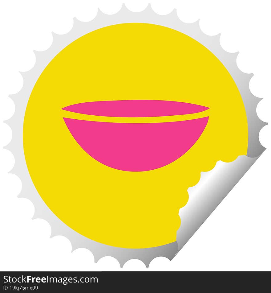 circular peeling sticker cartoon hot soup