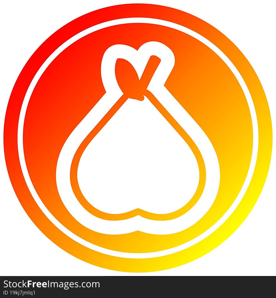 organic pear circular in hot gradient spectrum