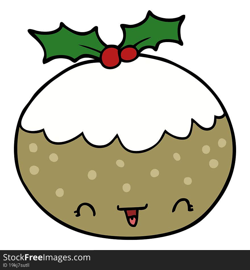 cute cartoon christmas pudding