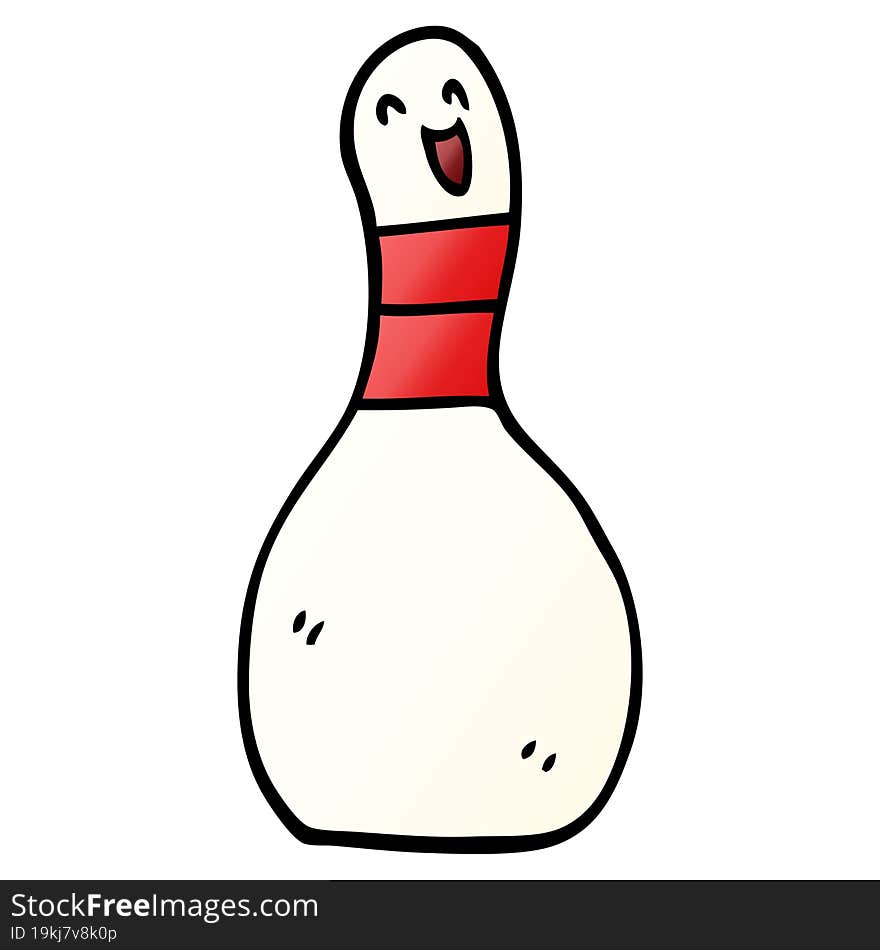 cartoon doodle bowling pin