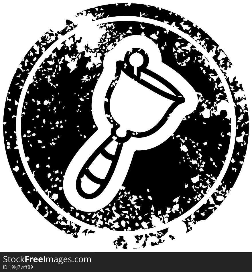 hand bell distressed icon symbol