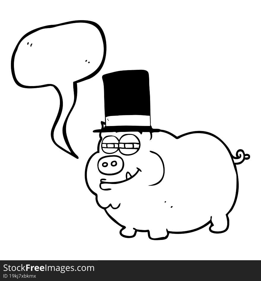 speech bubble cartoon rich pig