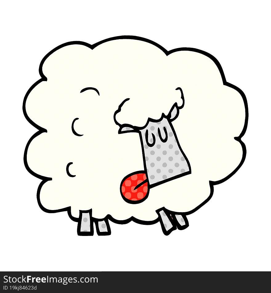 cartoon doodle funny sheep