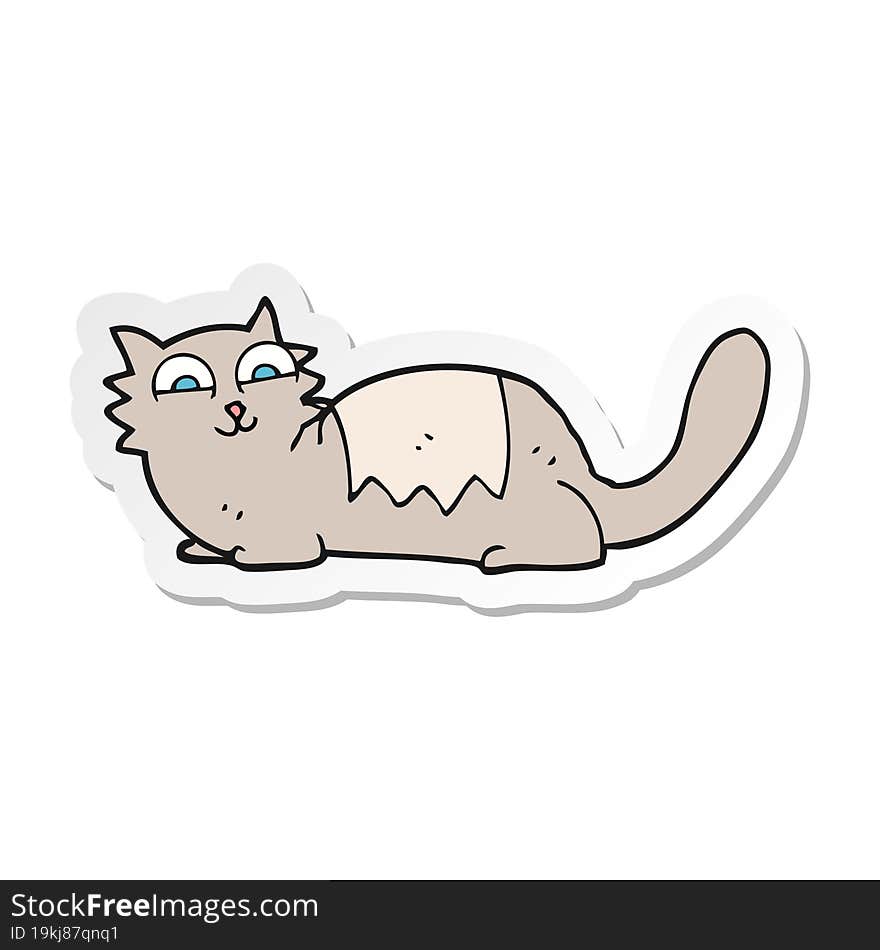 Sticker Of A Cartoon Cat