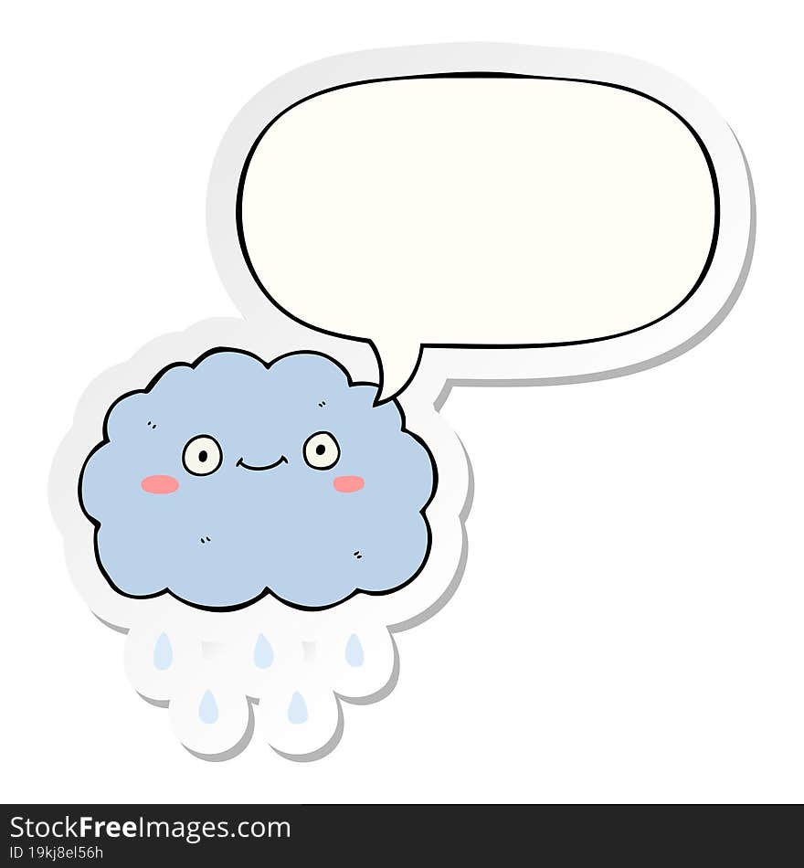 cute cartoon cloud and speech bubble sticker