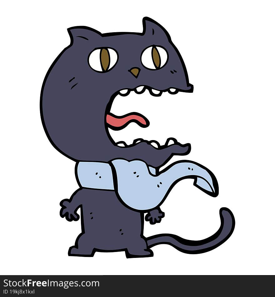 cartoon frightened cat