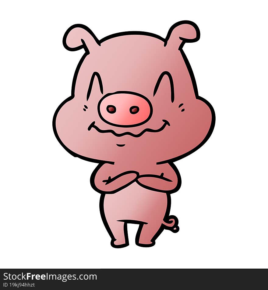 nervous cartoon pig. nervous cartoon pig