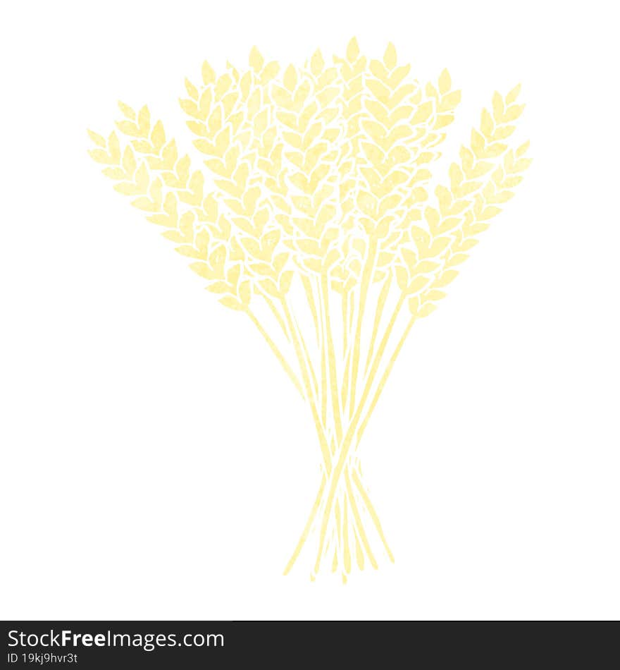 retro cartoon wheat