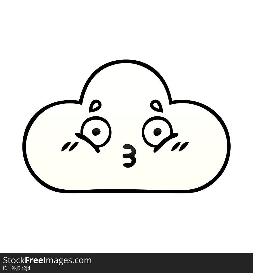 Gradient Shaded Cartoon White Cloud