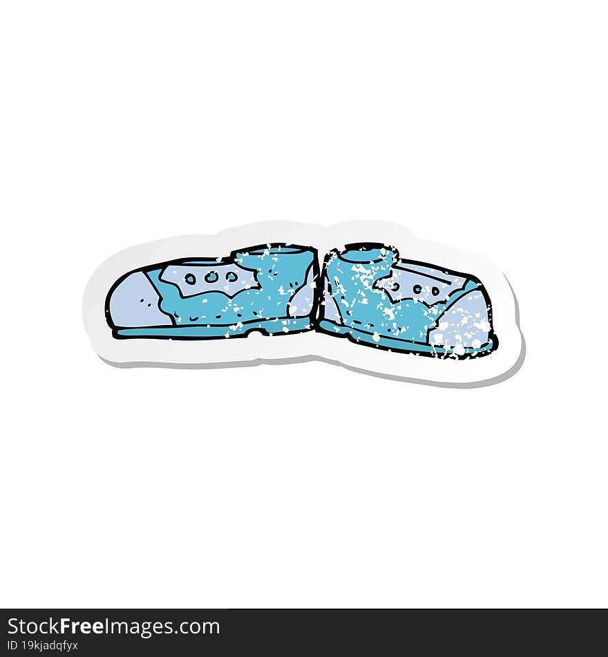 retro distressed sticker of a cartoon old shoes