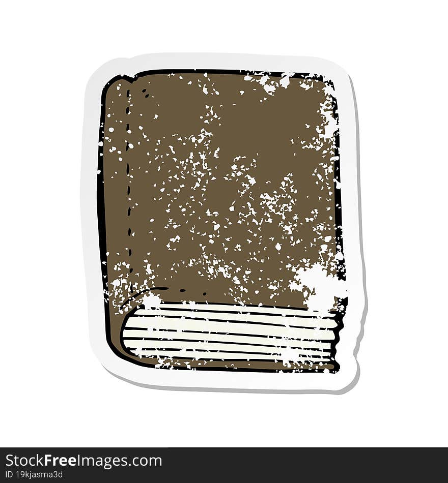 retro distressed sticker of a cartoon book