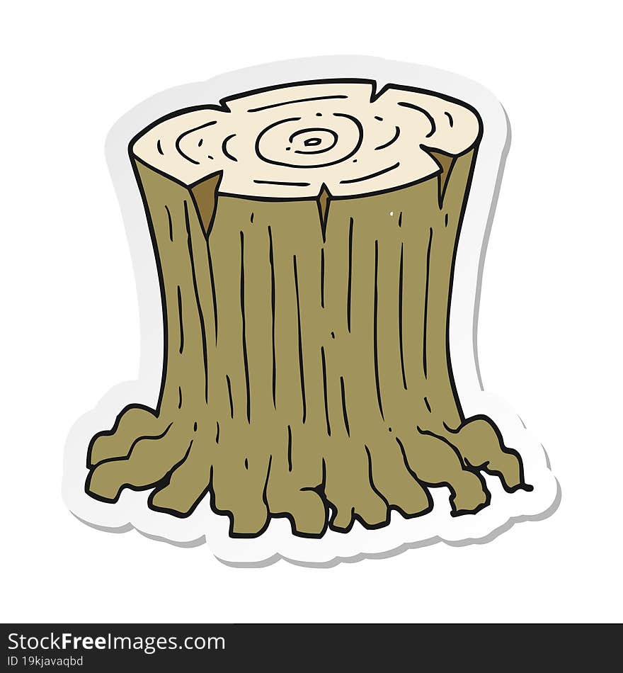 sticker of a cartoon big tree stump