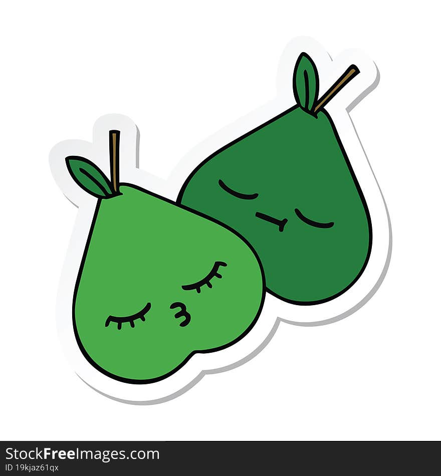 sticker of a cute cartoon pears