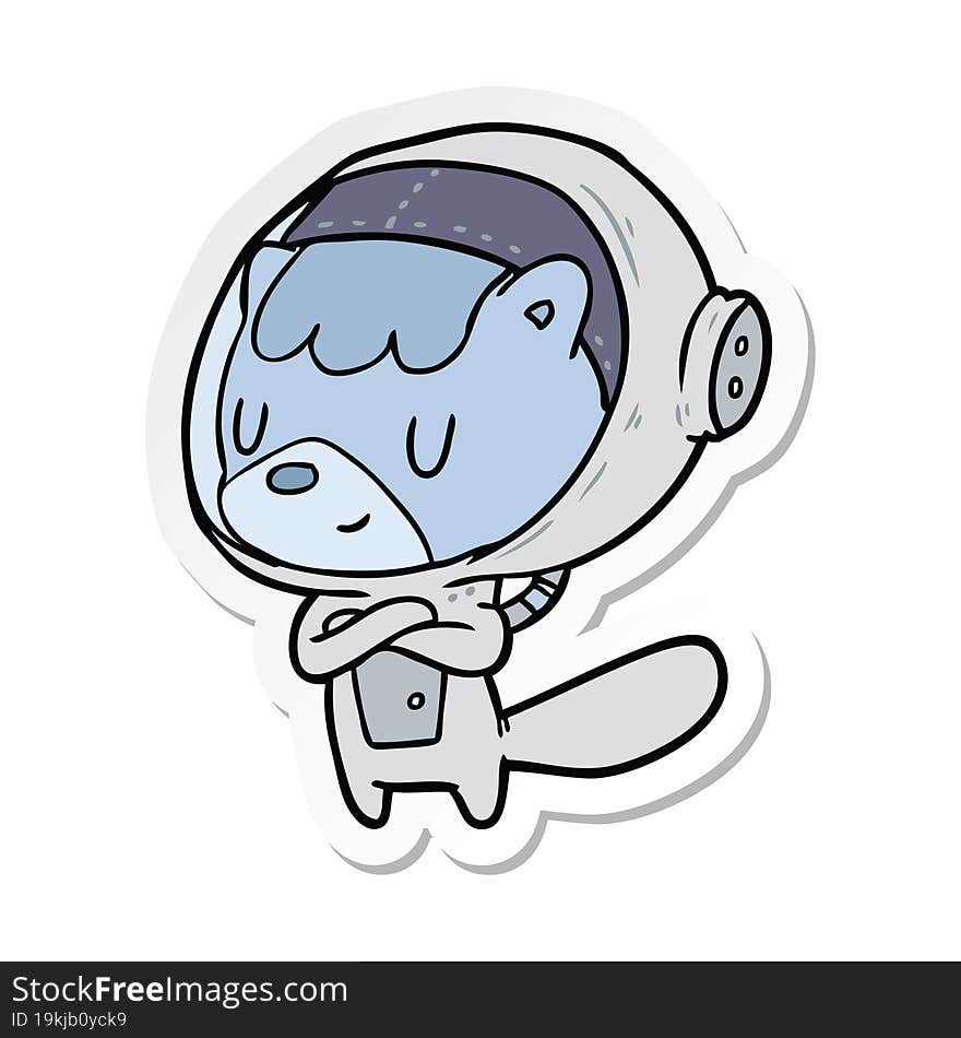 Sticker Of A Cartoon Astronaut Animal