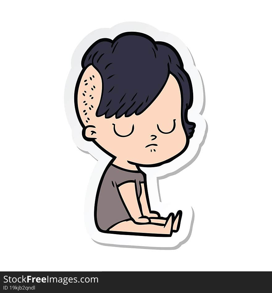 sticker of a cartoon woman