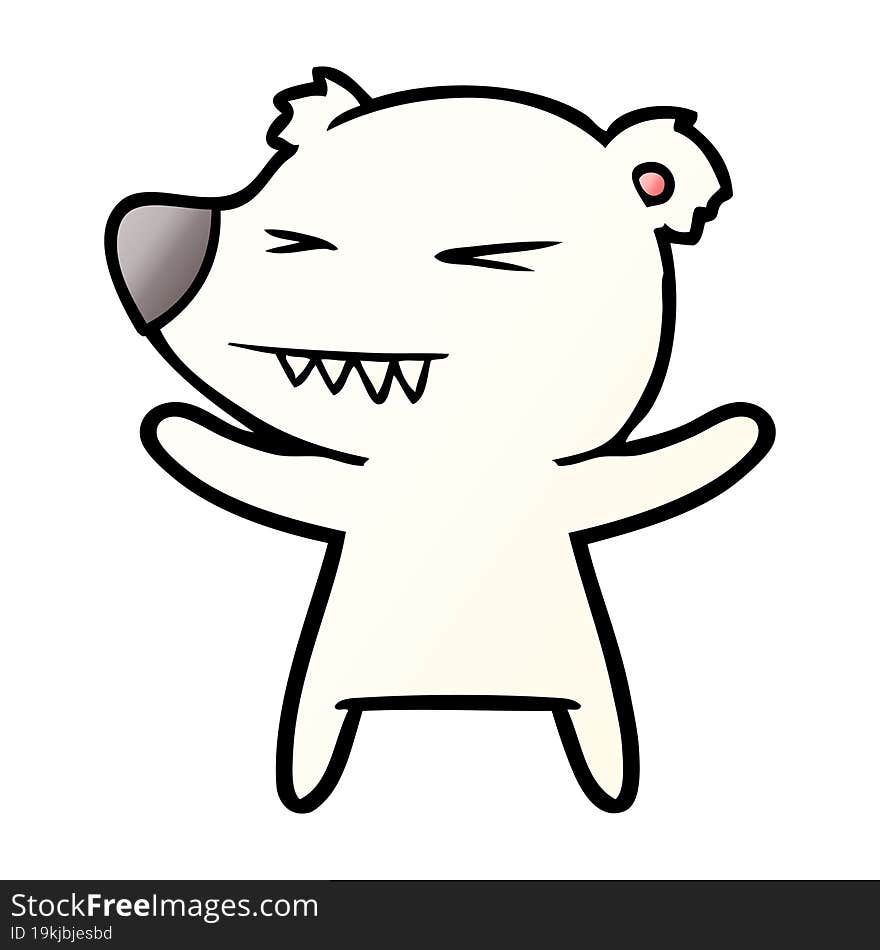 angry polar bear cartoon. angry polar bear cartoon