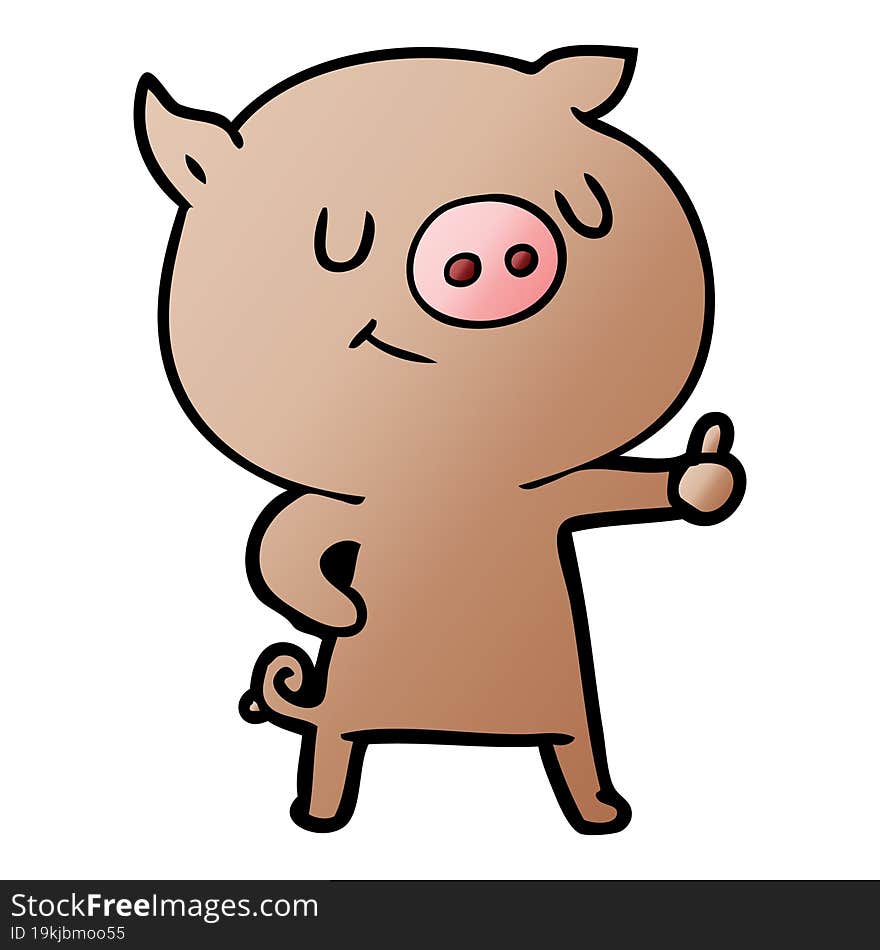 happy cartoon pig. happy cartoon pig