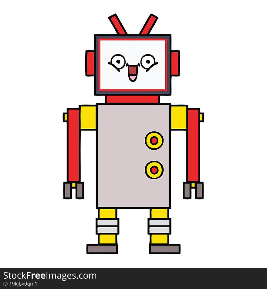 cute cartoon happy robot