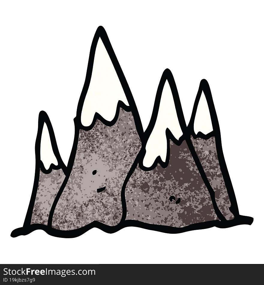 Cartoon Doodle Tall Mountains