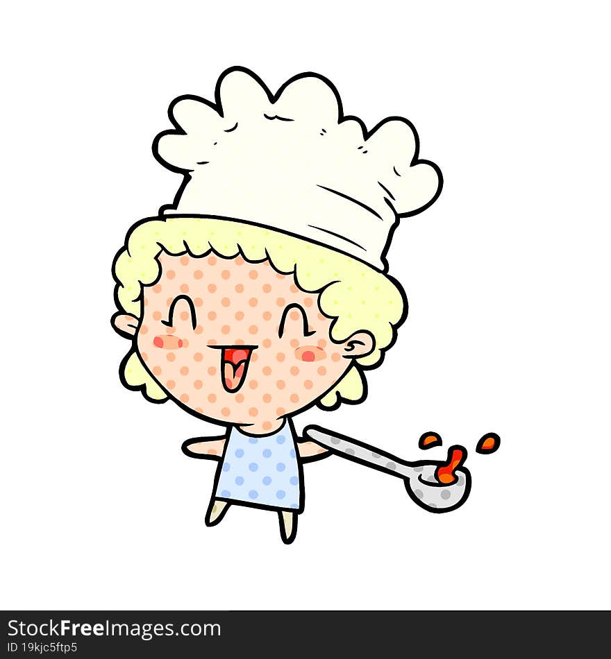 cute cartoon happy chef. cute cartoon happy chef