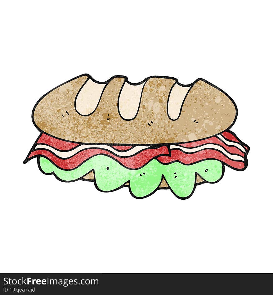 textured cartoon huge sandwich