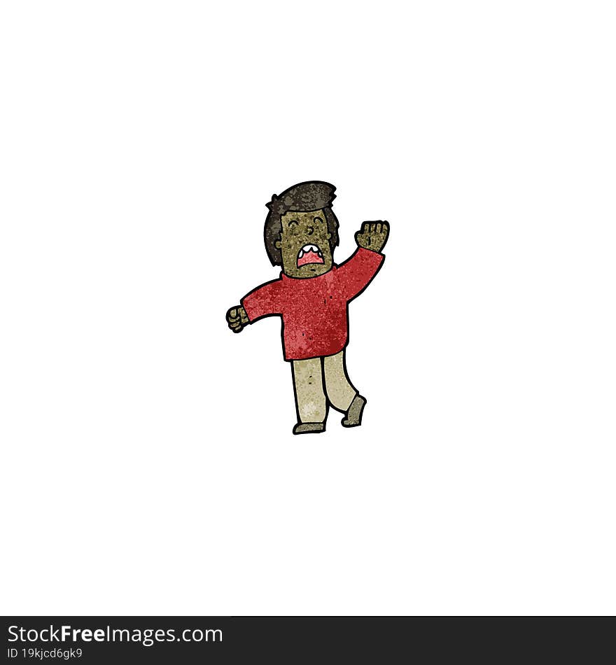 cartoon waving man