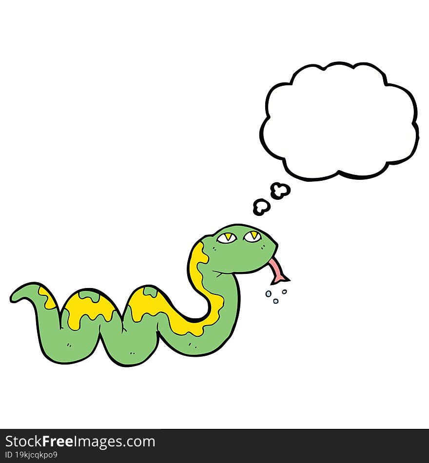 cartoon snake with thought bubble